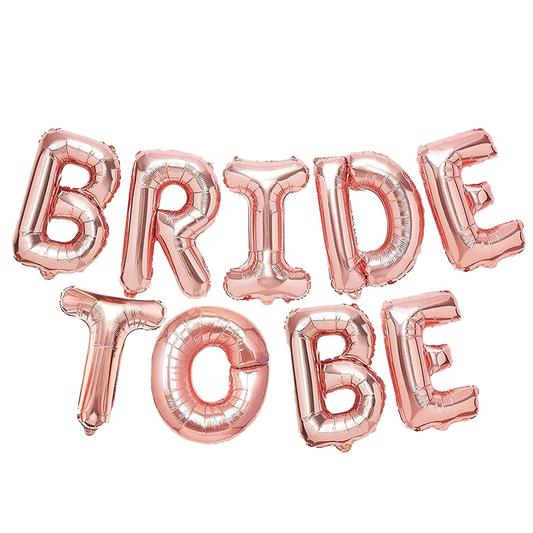Set 9 Baloane Lodi719, Litere, pentru Petreceri/Aniversari/Evenimente, model BRIDE TO BE, rose gold