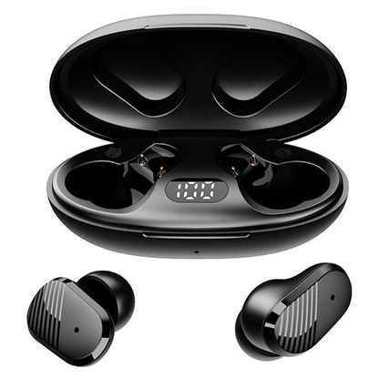 Casti Wireless  Lodi985, TWS, Bluetooth 5.0, afisaj digital, carcasa magnetica, sunet stereo, compatibilitate univesala, design compact, autonomie 7 ore,negru