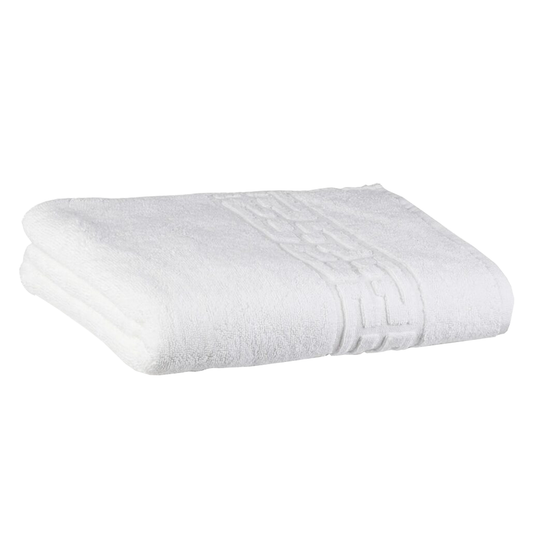 Prosop de Baie si de Fata cu Fir Dublu Lodi1391, pentru uz rezidential/hotel/calatorii, densitate 620g/m², model grecesc, bumbac 100%, dimensiuni 70x130 cm, alb