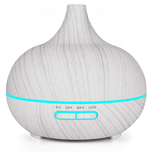 Difuzor Aromaterapie Lodi1450, 7 culori LED, 2 jocuri de lumini, capacitate 200ml, silentios, umidifica aerul, alb
