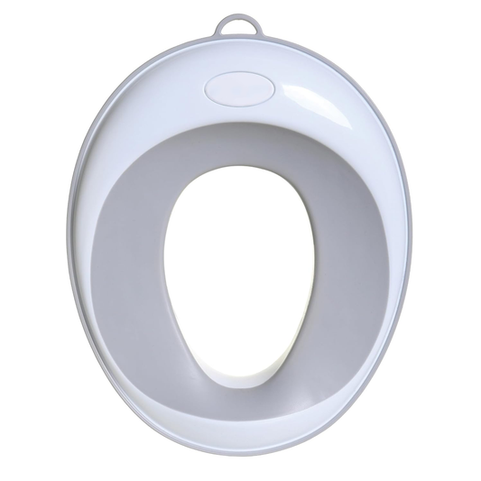 Reductor WC Copii Lodi648, suprafata antiderapanta, confortabil, protectie impotriva stropilor, compatibilitate universala, inel de prindere, portabil, alb/gri