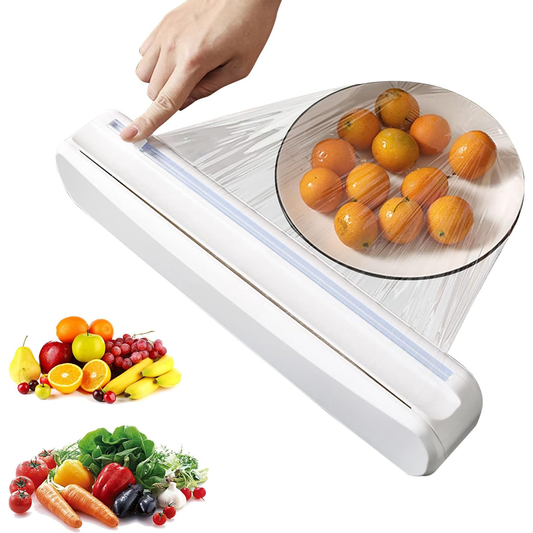 Dispenser de Bucatarie Lodi1417, pentru folie alimentara/ folie de aluminiu/ hartie de copt, rezistent, montare usoara cu ventuze, compatibil cu diverse dimensiuni de role, alb