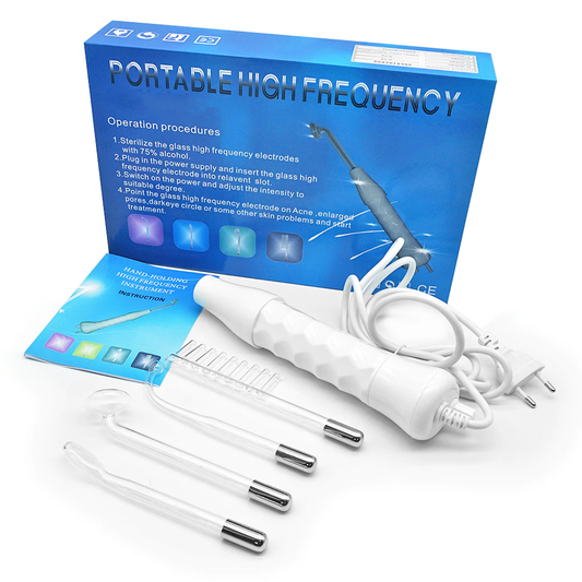 Electroderm Multifunctional Lodi216, tratament cu frecventa inalta pentru acnee, riduri, ten, par, stimulator scalp, infrumusetare faciala, lifting, alb