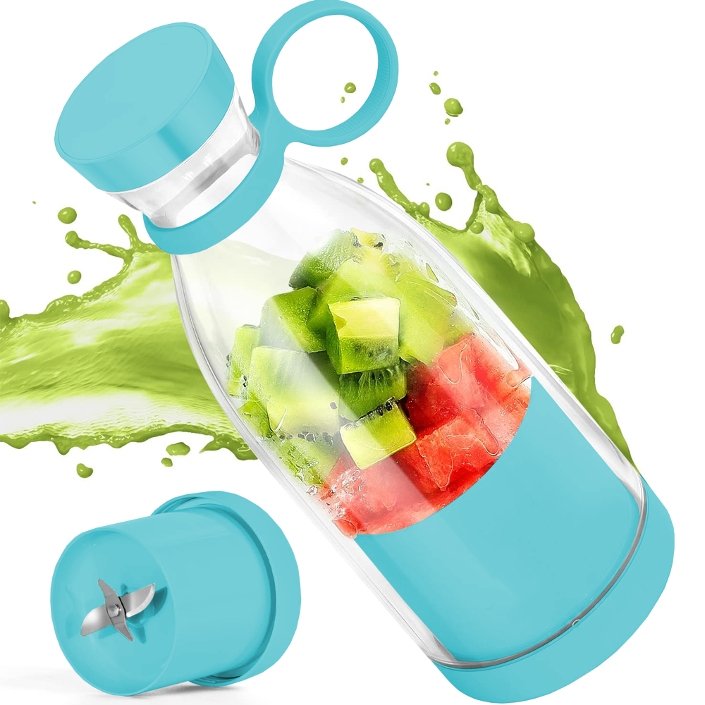 Mini Blender Electric Lodi, forma de sticla, portabil, compact, multifunctional, autocuratare, autonomie ridicata, smoothie/milkshake, capacitate 420 ml, 40W