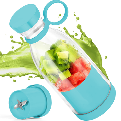Mini Blender Electric Lodi, forma de sticla, portabil, compact, multifunctional, autocuratare, autonomie ridicata, smoothie/milkshake, capacitate 420 ml, 40W