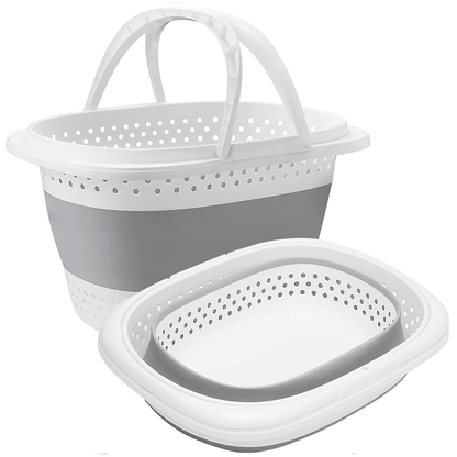 Cos de Rufe Pliabil cu Manere Lodi668, organizare si depozitare, multifunctional, compact, 42 litri, 50 x 38 x 29 cm, gri