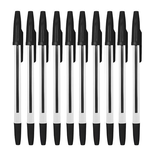 Set 50 de Pixuri Lodi1509, tip ballpoint, material rezistent, durabile, rezistente in timp, cap 0.7 mm, scriere neteda cu uscare rapida, cu capac, corp de plastic, negru