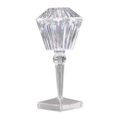 Lampa Ambientala Cristal LED Lodi1220, forma diamant, portabila, 3 moduri de iluminare, intensitate ajustabila, tactila, incarcare USB