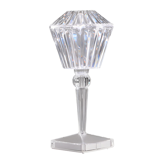 Lampa Ambientala Cristal LED Lodi1220, forma diamant, portabila, 3 moduri de iluminare, intensitate ajustabila, tactila, incarcare USB