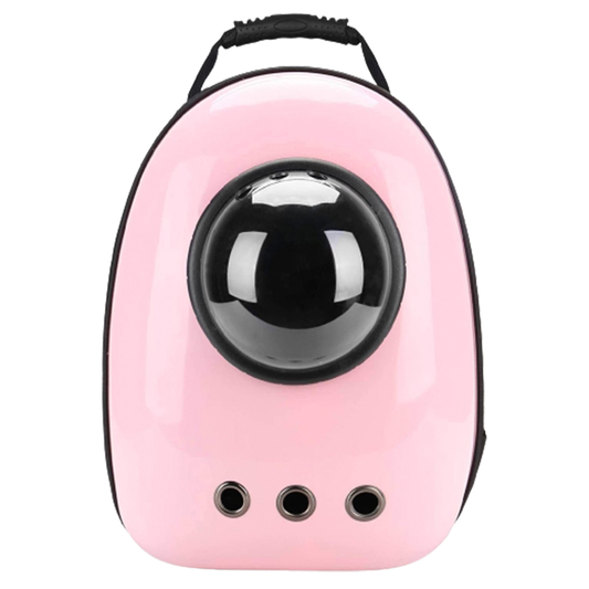 Rucsac Transport Animale Lodi23, greutate Max 7kg, hublou transparent, buzunar lateral, accesorii incluse, pentru talie mica, roz
