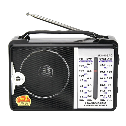 Radio Portabil Lodi1418, FM/AM/SW1/SW2, mod dual de alimentare, baterii/la priza, receptie ridicata ce prinde posturi regionale/la sate, negru