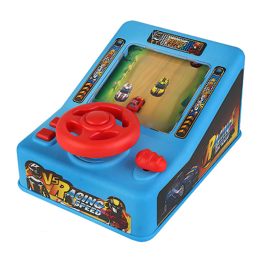 Simulator Auto Curse de Masini Lodi1065, joc interactiv de condus, functii diverse, buton de muzica, sirena, claxon, acceleratie, albastru