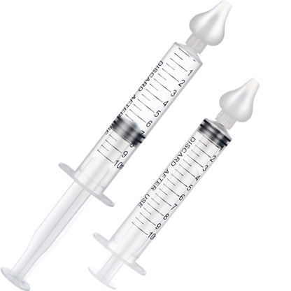 Set 2 Bucati Irigator / Dus Lavaj Nazal Lodi528, dispozitiv curatare sinusuri si decongestie nazala, cap din silicon, 10ml, transparent