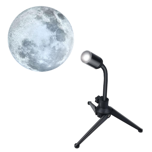 Mini Proiector Lodi1452, proiecție Luna/Pamant, trepied stabil si ajustabil, rotire 360 de grade, lentila HD, luminozitate ridicata, conectivitate USB, negru