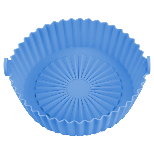 Tava de Copt Rotunda Lodi987, pentru friteuza/cuptor/microunde, antiaderenta, rezistenta la temperaturi inalte, 21 x 17 cm, albastru