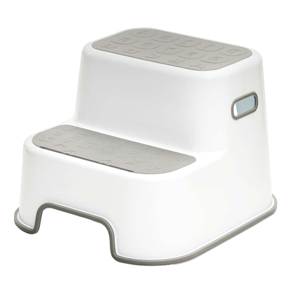 Scaunel Inaltator pentru Copii Lodi33, multifunctional, doua trepte, suprafata anti-alunecare, pentru bucatarie/baie, tip scara, confortabil, sigur, alb