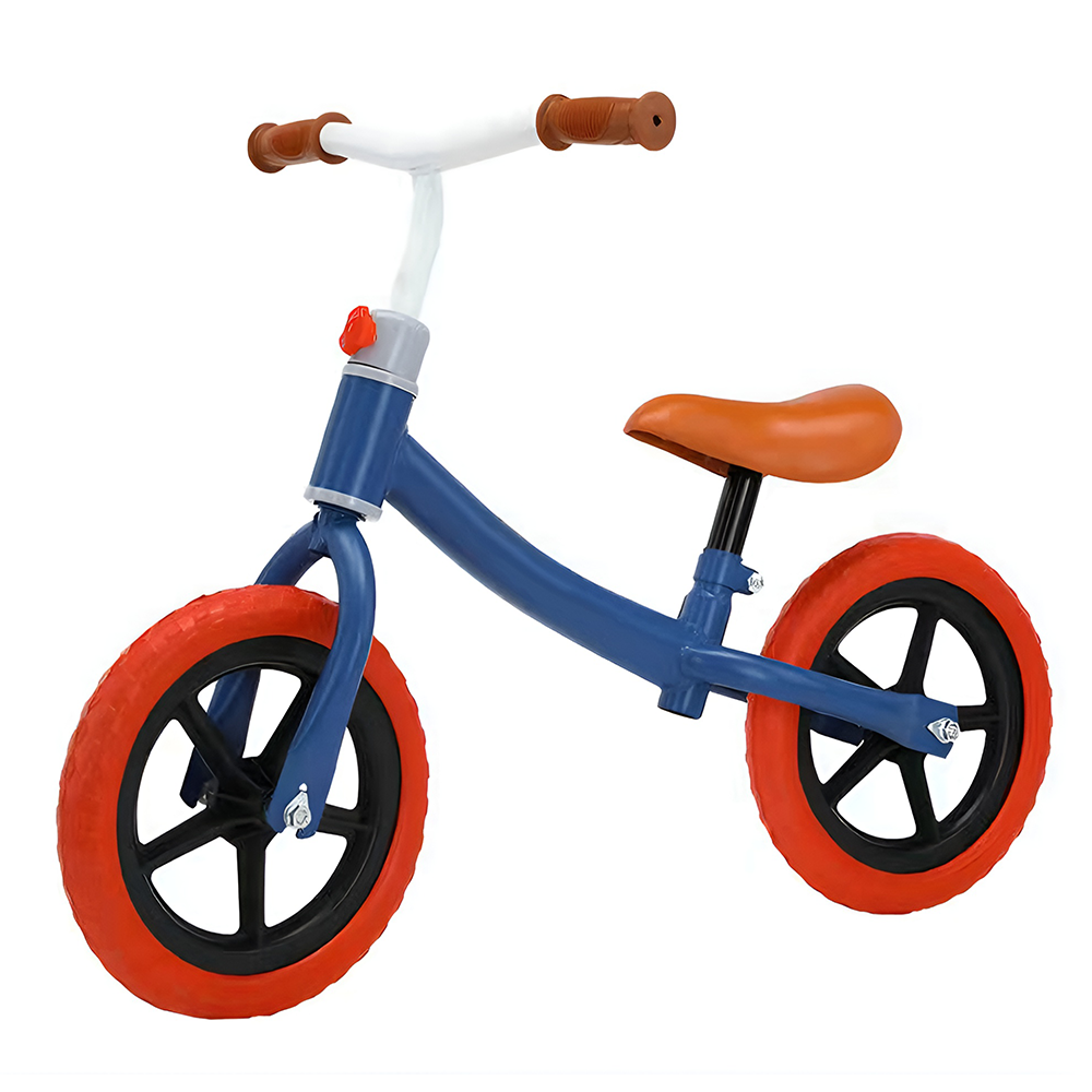 Bicicleta fara Pedale Lodi1117, inaltime reglabila, manere anti-alunecare, sa confortabila waterproof, roti de 12 inch, cauciuc rezistent, 2-5 ani, albastru/rosu