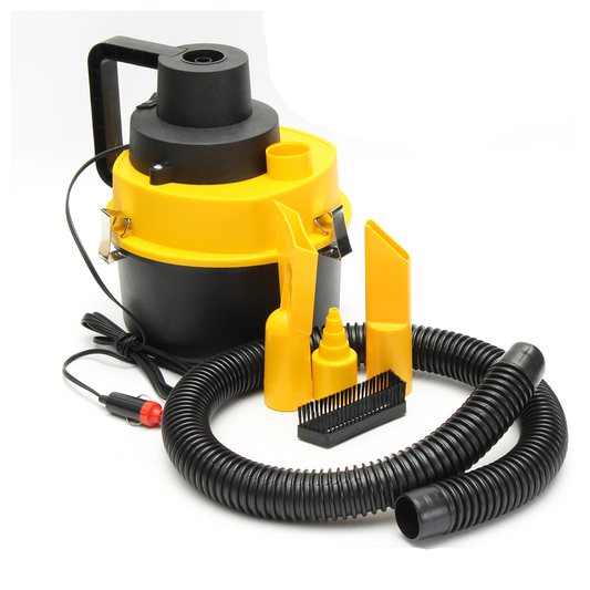 Aspirator Auto Portabil Lodi359, capacitate 3 litri, 120 W, alimentare bricheta auto 12 V, aspirare umed si uscat, 4 accesorii incluse, galben