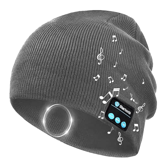 Caciula Bluetooth Unisex Lodi1494, hands-free, microfon, difuzoare stereo incorporate, sistem audio detasabil, curatare usoara, comoda, pentru alergare/drumetii, gri deschis