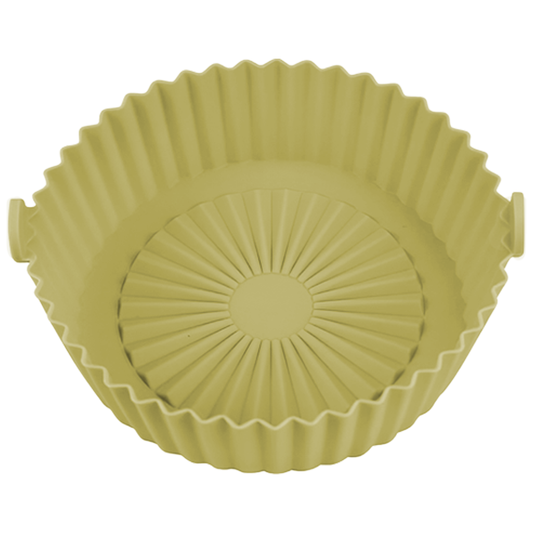 Tava de Copt Rotunda Lodi1309, pentru friteuza/cuptor/microunde, antiaderenta, rezistenta la temperaturi inalte, 21 x 17 cm, verde
