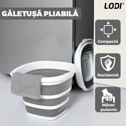 Galeata Pliabila Lodi665, rezistenta, usor de depozitat, compacta, capacitate de 10 L, gri