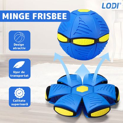 Minge Zburatoare Transformabila in Disc Frisbee Lodi340, 2 moduri de joaca, 23 cm, albastru