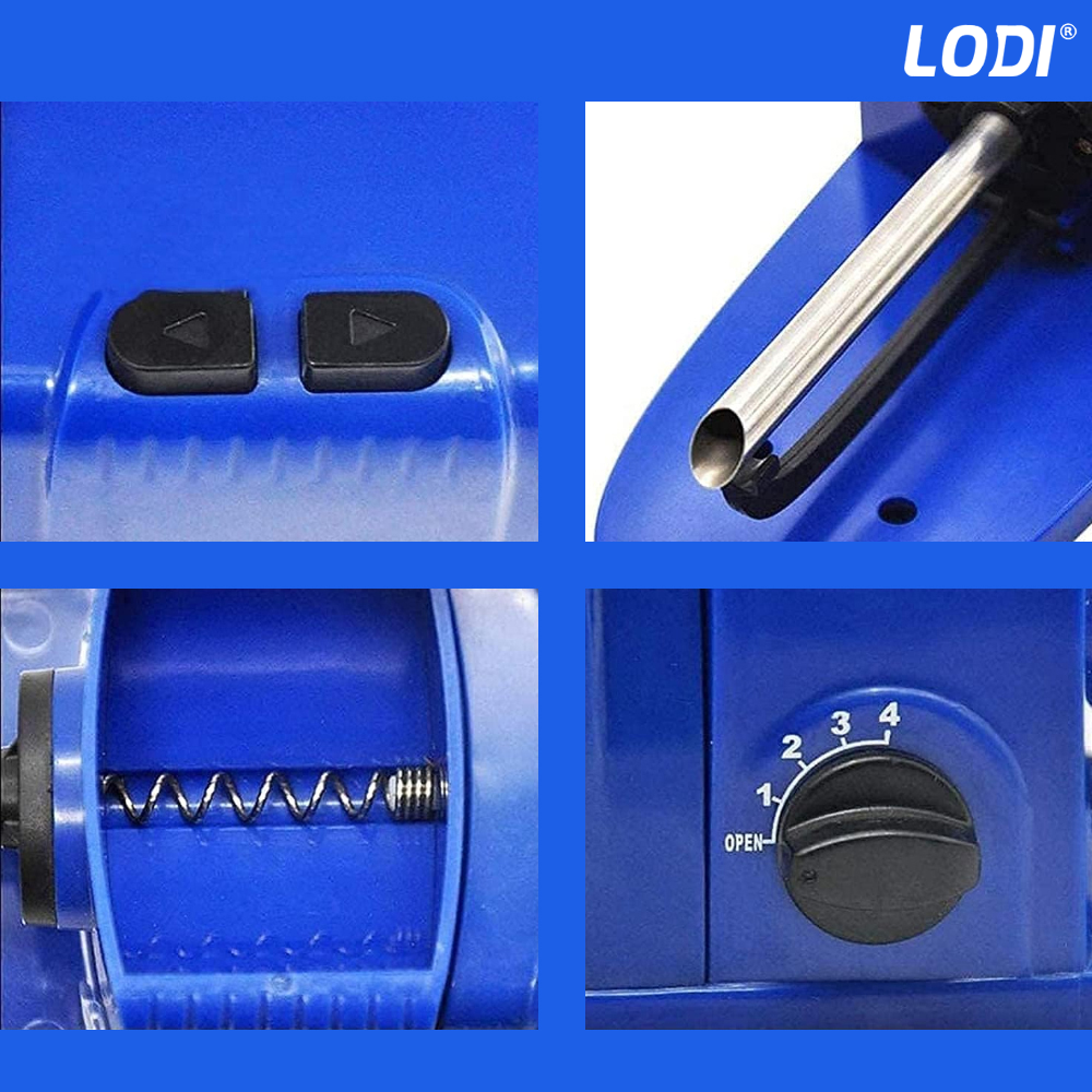 Aparat Electric de Facut Tigari Lodi281, injector tutun, ergonomic, dimensiune standard, accesorii incluse, albastru