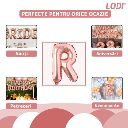Balon in Forma de Litera R Lodi1473, metalizat, pentru Petreceri/Aniversari/Evenimente, rezistent, folie, rose gold, 40 cm