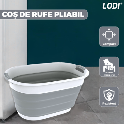 Cos de Rufe Pliabil  Lodi676, organizare si depozitare, multiafunctional, compact, 24 litri, 53 x 38 x 24 cm, gri