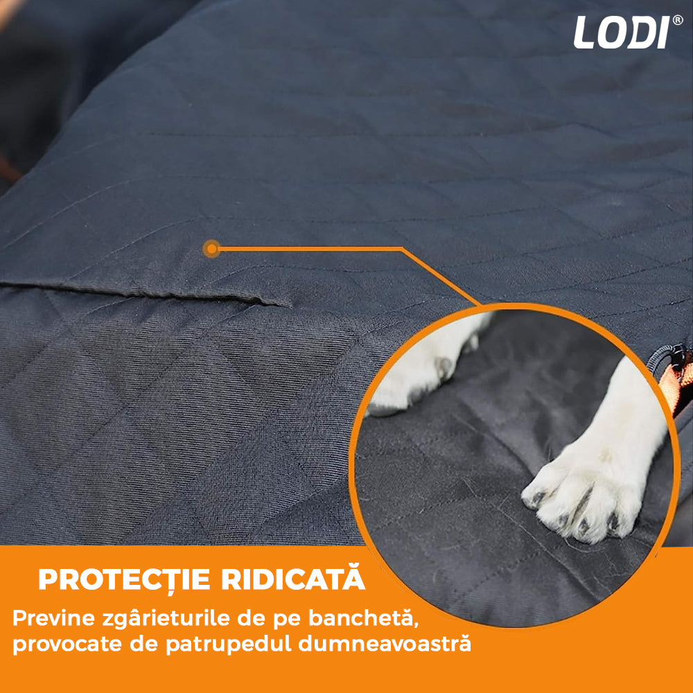 Husa Auto Protectie si Transport Animale Lodi13, anti-zgarieturi, waterproof, impermeabila, accesoriu inclus, material OXFORD D600, negru