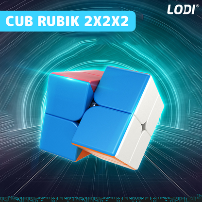 Cub Rubik Magic Cube Lodi364, speed puzzle, stickerless, dezvoltarea inteligentei, 2x2x2, multicolor