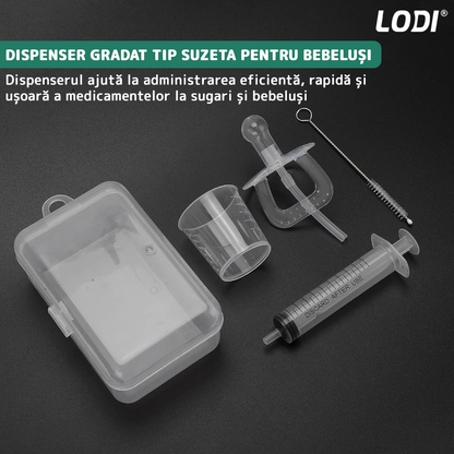 Dispenser Gradat Tip Suzeta Lodi41, administrare medicamente sugari, 6 piese, usor de folosit, 10ml, transparent