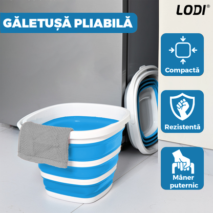 Galeata Pliabila Lodi666, rezistenta, usor de depozitat, compacta, capacitate de 10 L, albastru