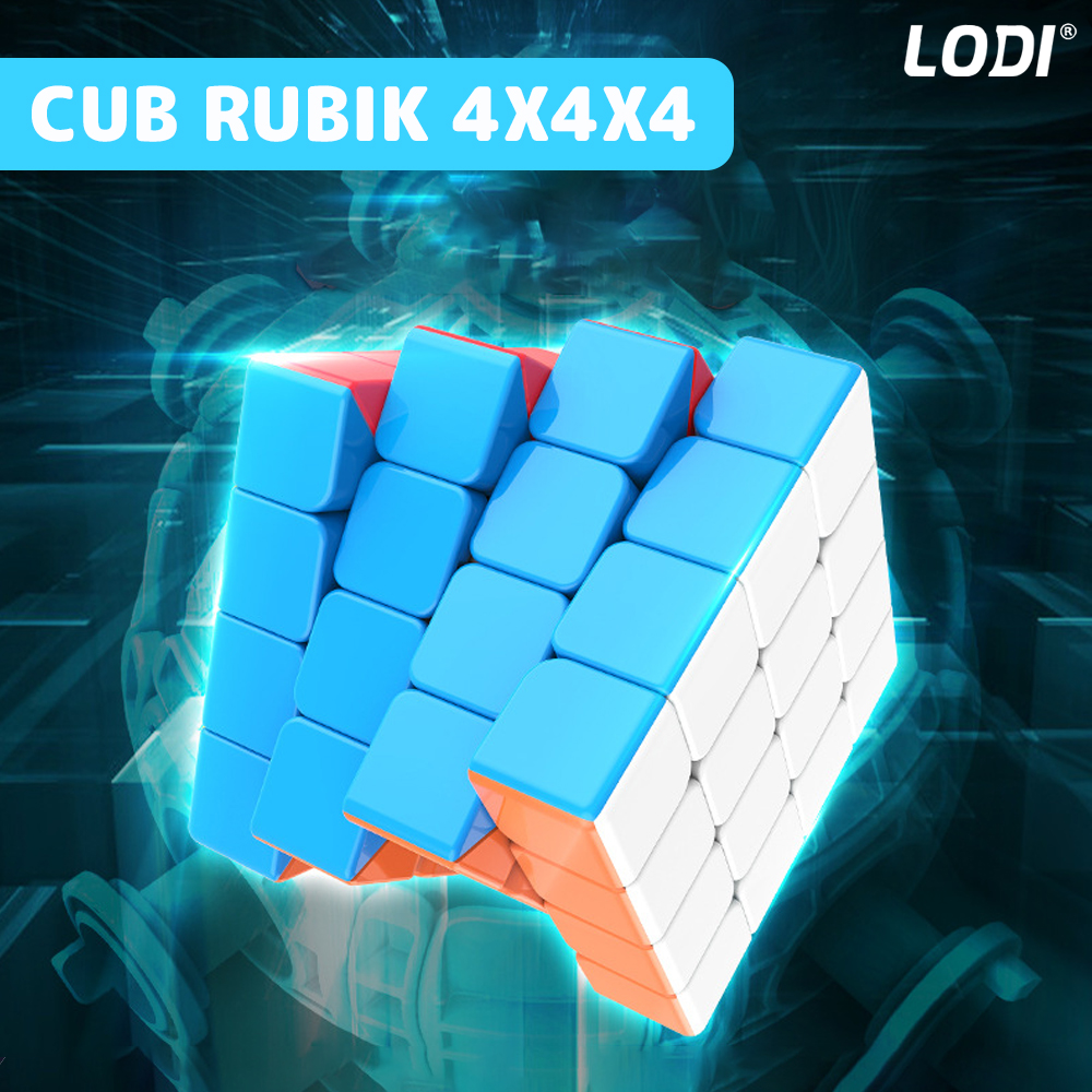 Cub Rubik Magic Cube Magnetic Lodi365, speed puzzle, stickerless, dezvoltarea inteligentei, 4x4x4, multicolor