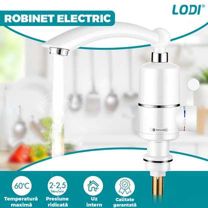 Robinet Electric pentru Incalzit Apa Lodi1199, materiale calitative, sistem de incalzire eficient, indicator temperatura, otel inoxidabil, alb