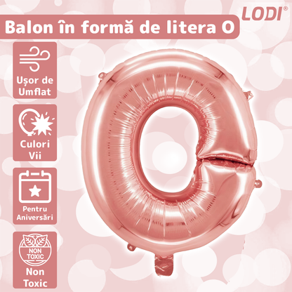 Balon in Forma de Litera O Lodi1474, metalizat, pentru Petreceri/Aniversari/Evenimente, rezistent, folie, rose gold, 40 cm