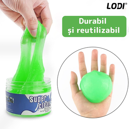 Slime pentru Curatat Spatii Greu Accesibile Lodi314, Super Clean, interior auto, tastatura, uz casnic, verde