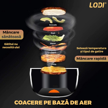 Friteuza Fara Ulei Air Fryer Lodi, tehnologie smart sensing, programe smart chef automate, afisaj digital, capacitate 6 L, tehnologie de eliminare a grasimii, functie de pastrare la cald, tensiune alimentare 220 V