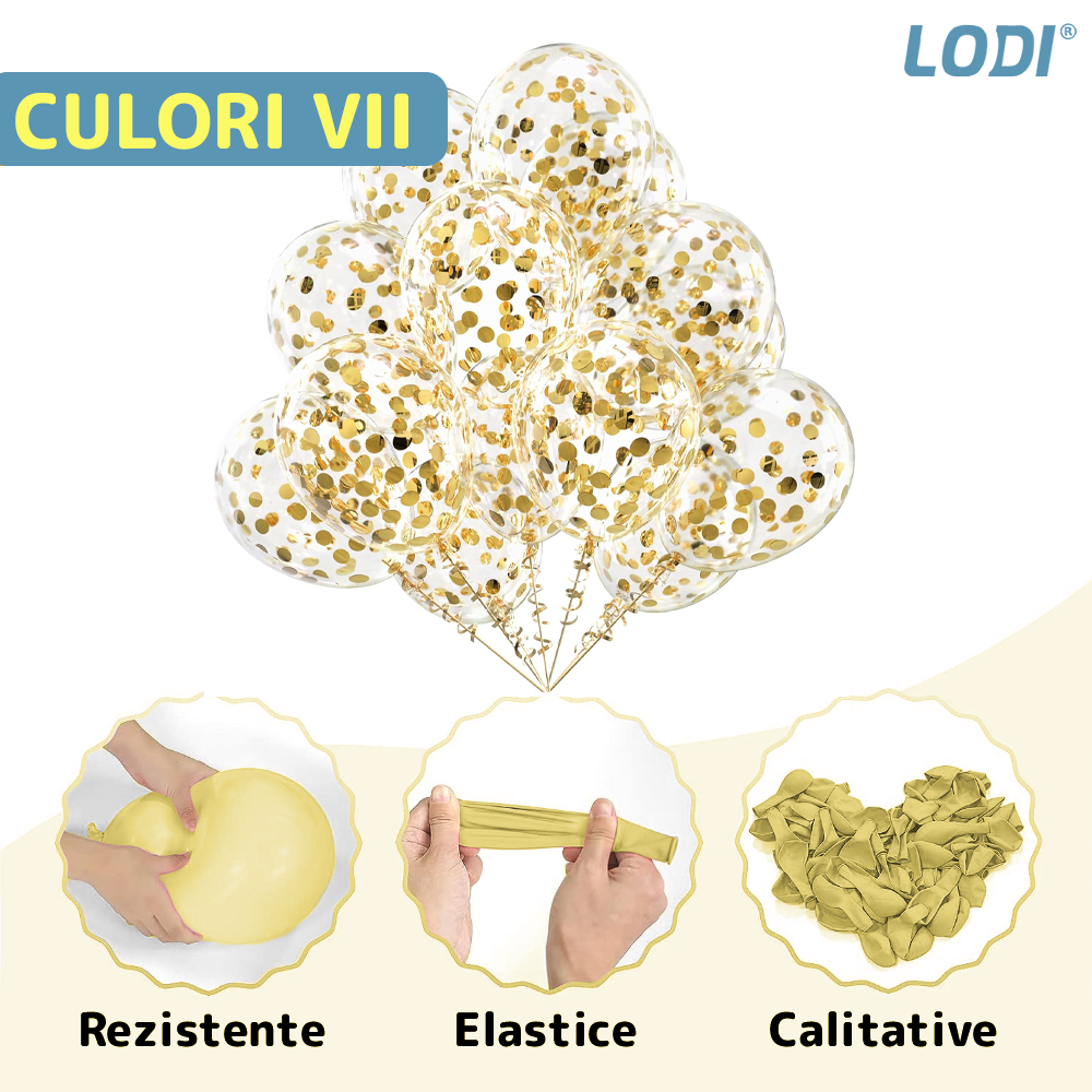 Set 5 Baloane cu Banner Lodi1062, Confetti, pentru Petreceri/Aniversari/Evenimente, model HAPPY BIRTHDAY, albastru
