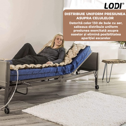 Saltea Antiescara Cu Compresor Lodi138, profesionala, sistem antiescare, universala, reduce durerile, marime 200/90cm, bej