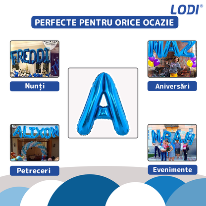 Balon in Forma de Litera A Lodi1021, metalizat, pentru Petreceri/Aniversari/Evenimente,rezistent, folie, albastru, 40 cm