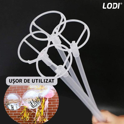 Set 10 Bete cu Rozete pentru Baloane Lodi308, lungime 42 cm, transparente