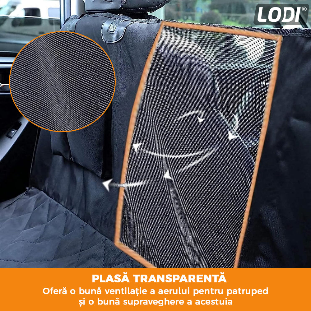 Husa Auto Protectie si Transport Animale Lodi13, anti-zgarieturi, waterproof, impermeabila, accesoriu inclus, material OXFORD D600, negru