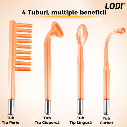 Electroderm Multifunctional Lodi216, tratament cu frecventa inalta pentru acnee, riduri, ten, par, stimulator scalp, infrumusetare faciala, lifting, alb