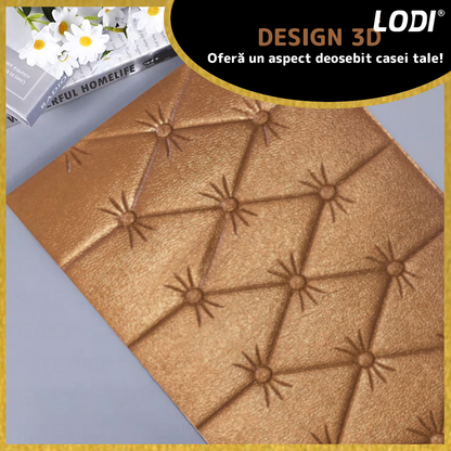 Set Tapet 3D Lodi390, suprafata acoperire 2.45 mp, autoadeziv, waterproof, design modern, usor de montat, 70x35 cm, maro