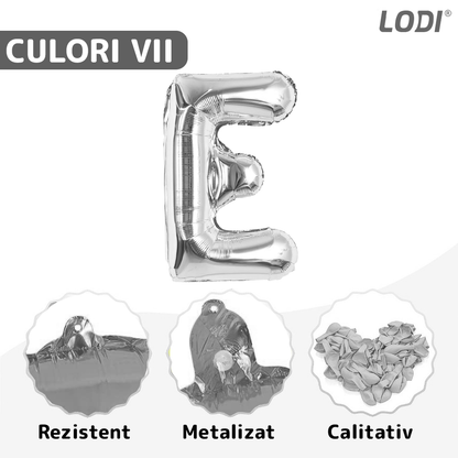 Balon in Forma de Litera E Lodi1022, metalizat, pentru Petreceri/Aniversari/Evenimente,rezistent, folie, argintiu, 40 cm