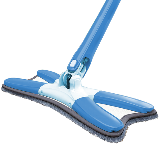 Mop cu Cap in Forma de X Lodi1150, rotire 360 grade, telescopic, curatare usoara, 123 cm, albastru deschis