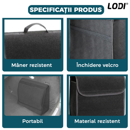 Organizator Auto Portbagaj Lodi295, 1 compartiment, tip geanta, portabil, inchidere velcro, multifunctional, universal, negru