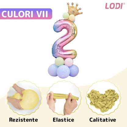 Set 14 Baloane CIfra 2 Lodi729, coroana, balon pastelat, pentru Petreceri/Aniversari/Evenimente, mai multe dimensiuni, latex, multicolor