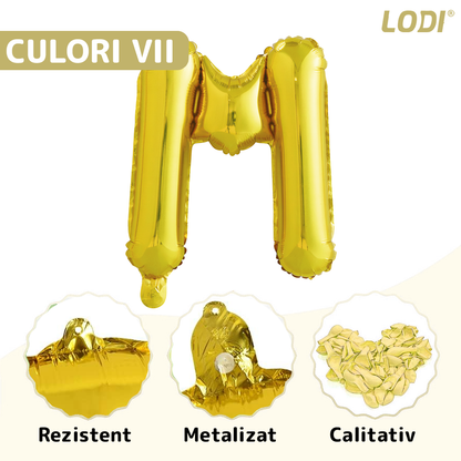 Balon in Forma de Litera M Lodi1466, metalizat, pentru Petreceri/Aniversari/Evenimente, rezistent, folie, gold, 40 cm